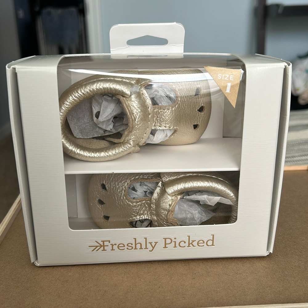New in Box! Freshly Picked Platinum Mary Jane size 1